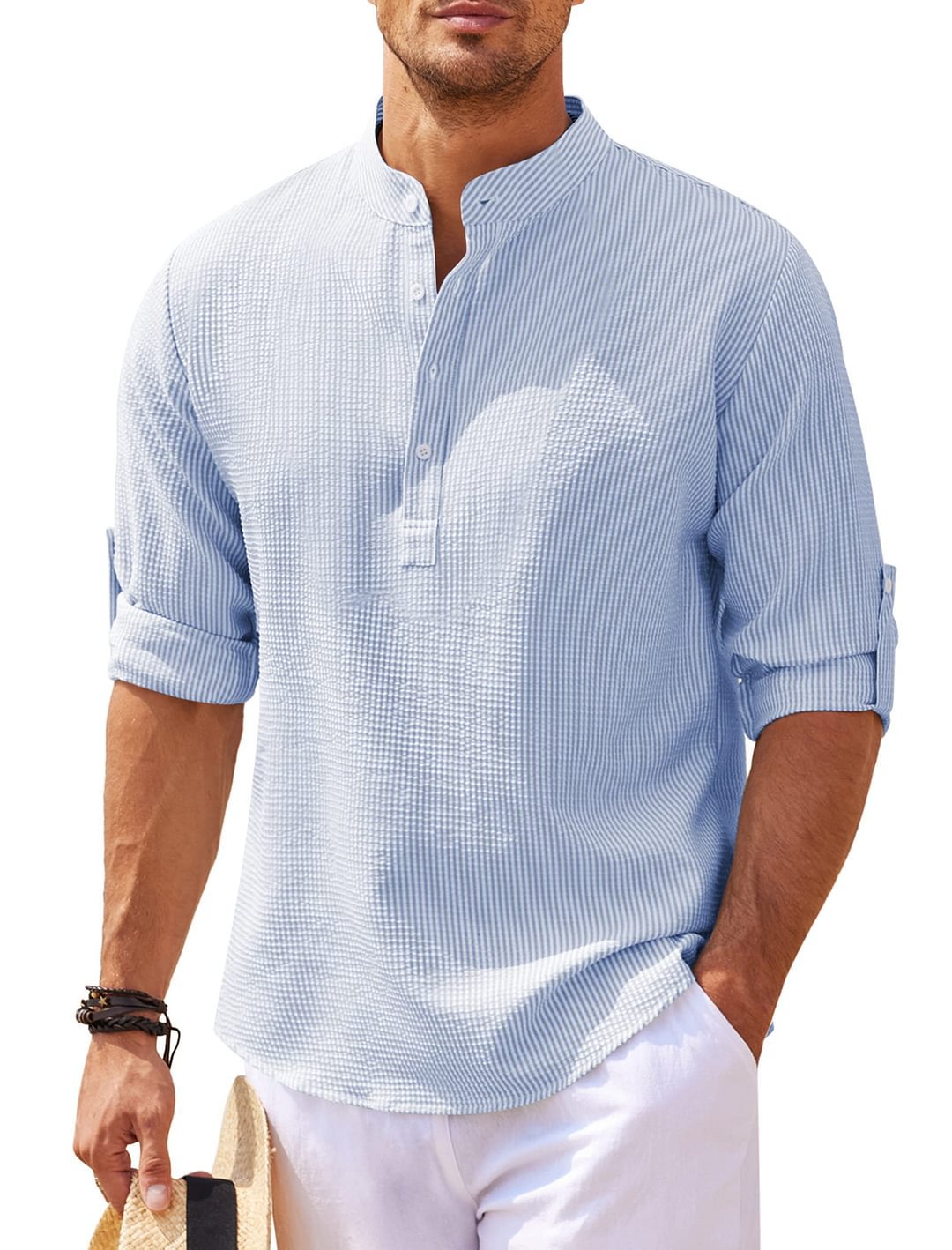 Long Sleeve Casual Stand Collar Shirt
