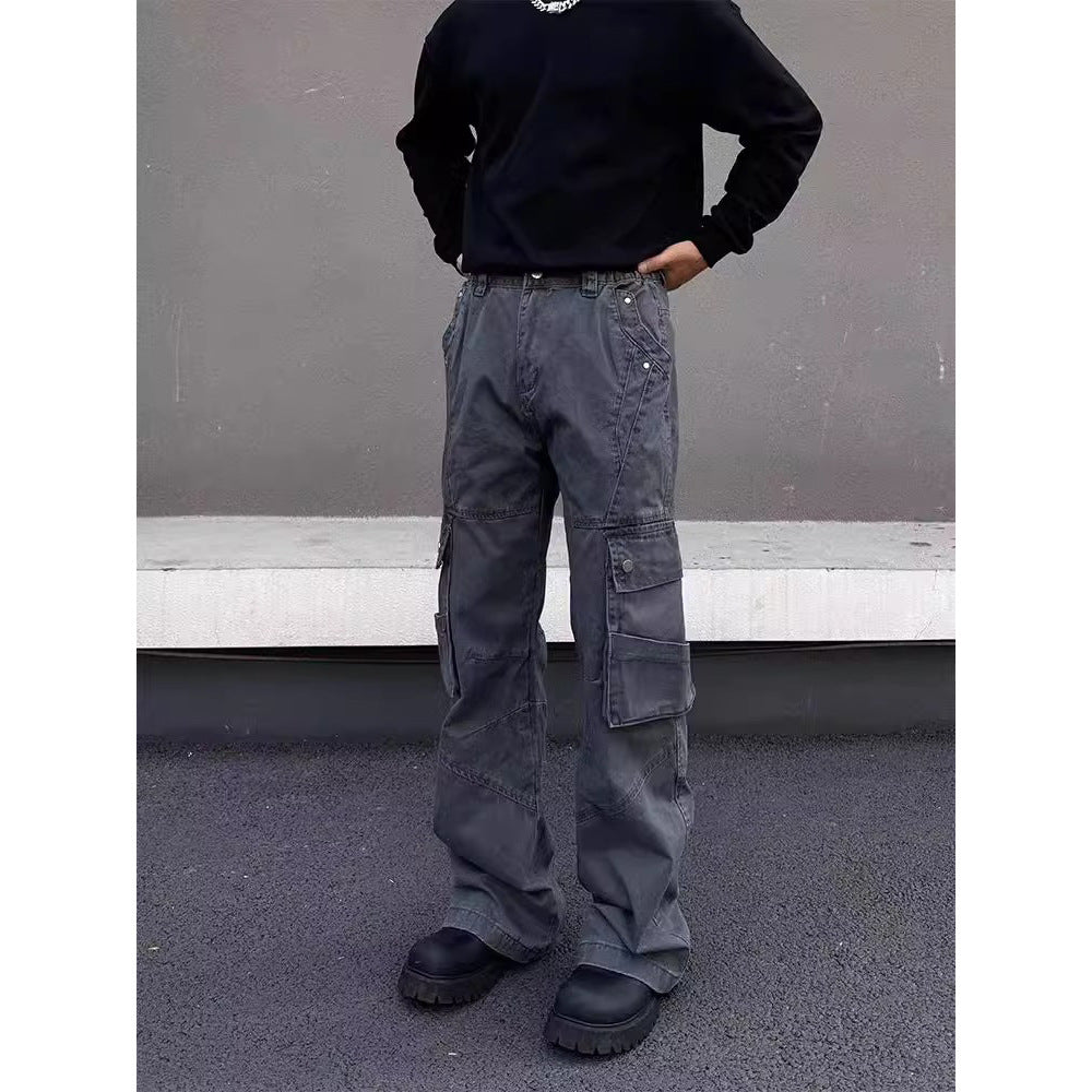 Retro Flared Cargo Workwear Pants