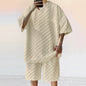 Jacquard Plaid Tee & Shorts Set