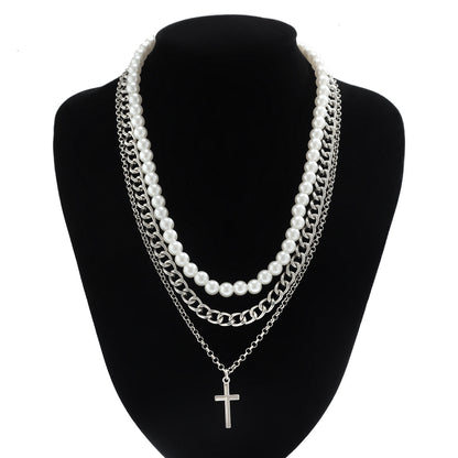 Pearl Cross Necklace