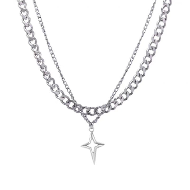 Double Layer Cross Necklace