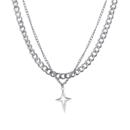 Double Layer Cross Necklace