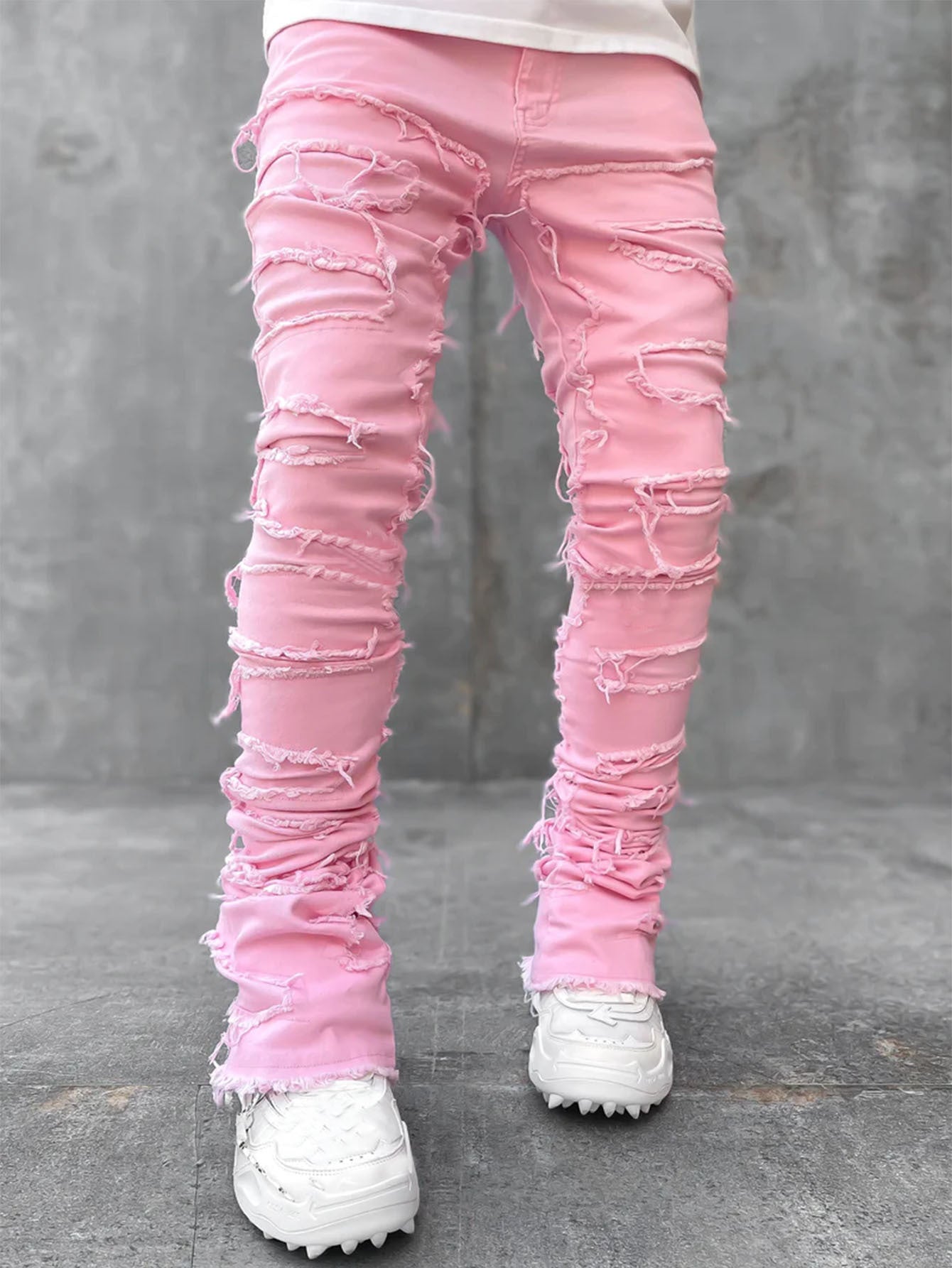 Fringe Patch Stacked Jeans