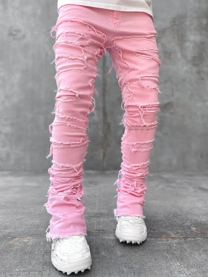 Fringe Patch Stacked Jeans