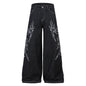 Embroidered Wide-Leg Denim Pants