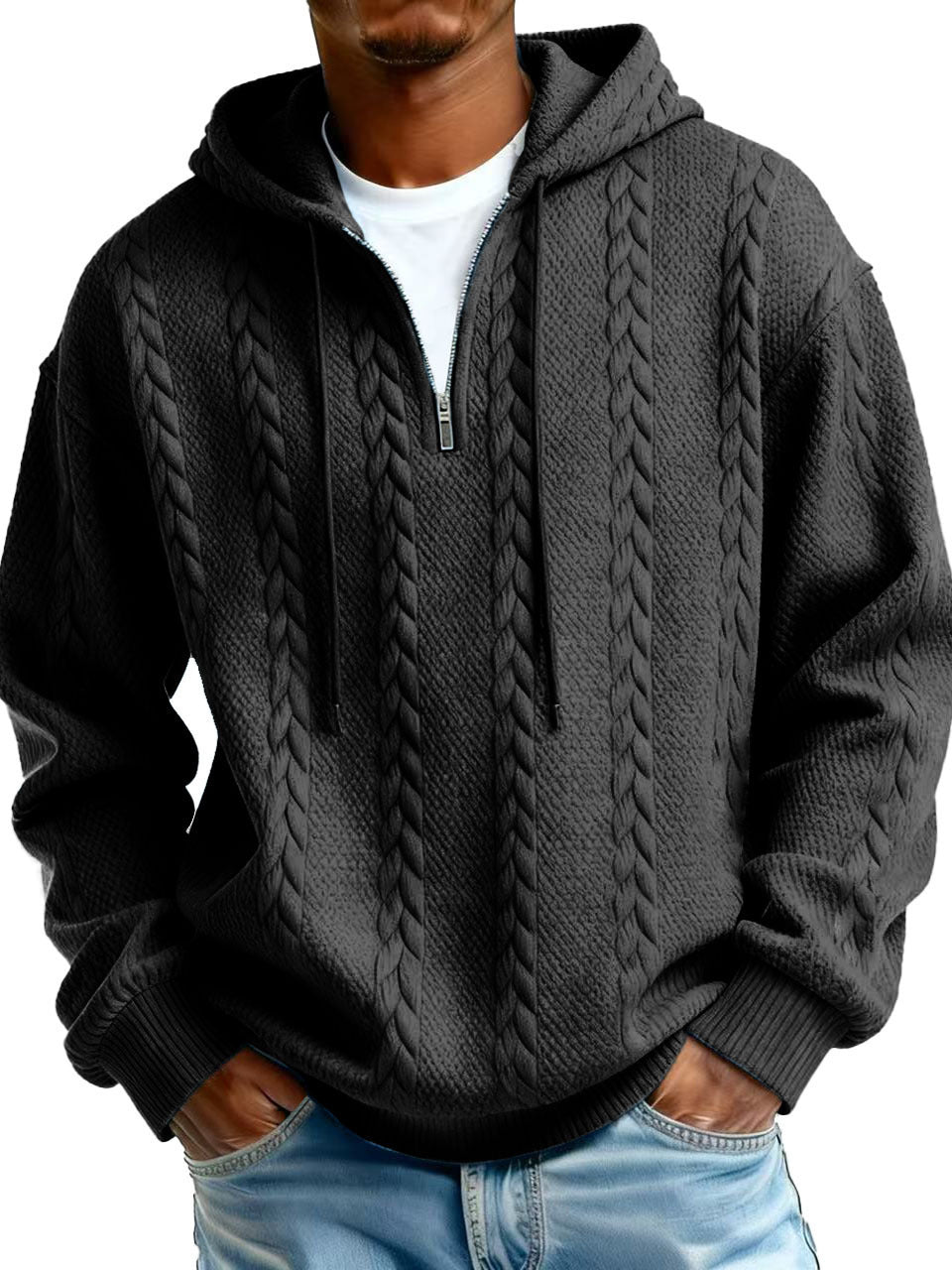 Half-Zip Hooded Sweatshirt