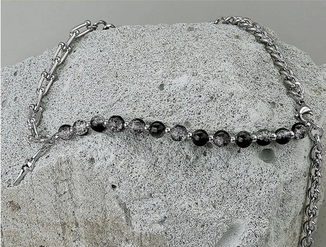 Sterling Beaded Pendant Necklace
