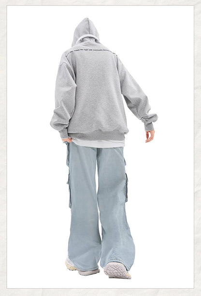 Retro Washed Wide Leg Cargo Jeans