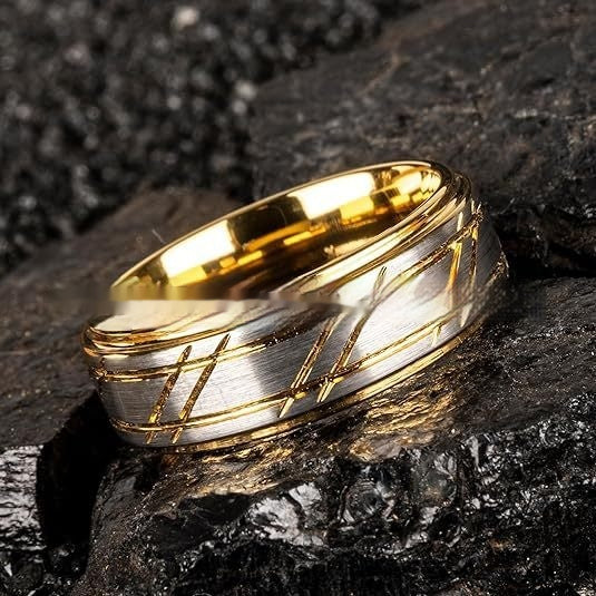 Polished Twill Tungsten Ring