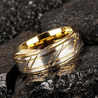Polished Twill Tungsten Ring