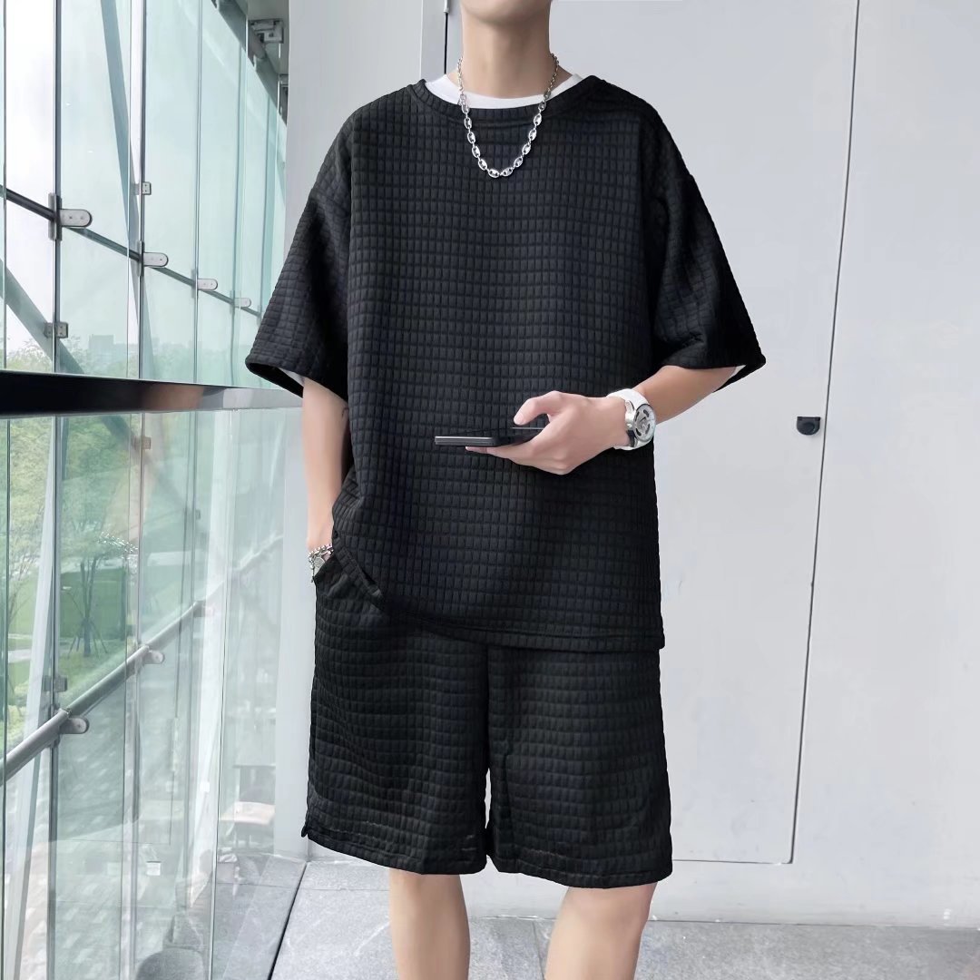 Waffle Knit Summer T-Shirt & Shorts Set
