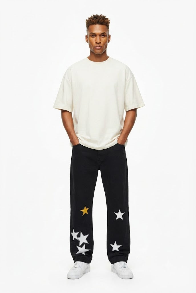 Star Patch Oversized Jeans