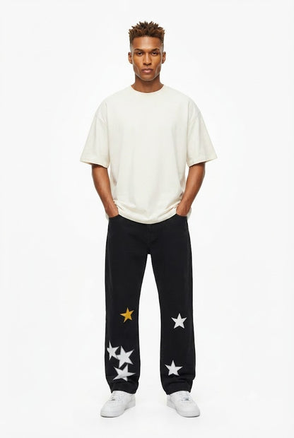 Star Patch Oversized Jeans