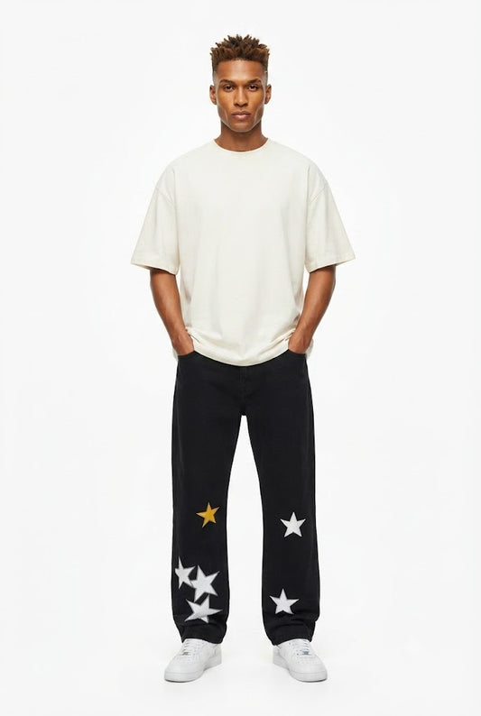 Star Patch Oversized Jeans