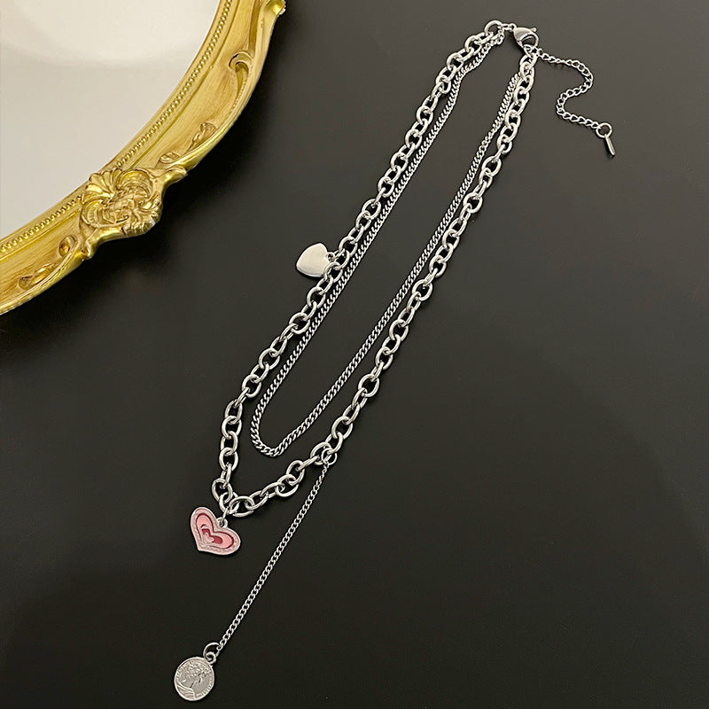 Double Layers Loving Heart Necklace