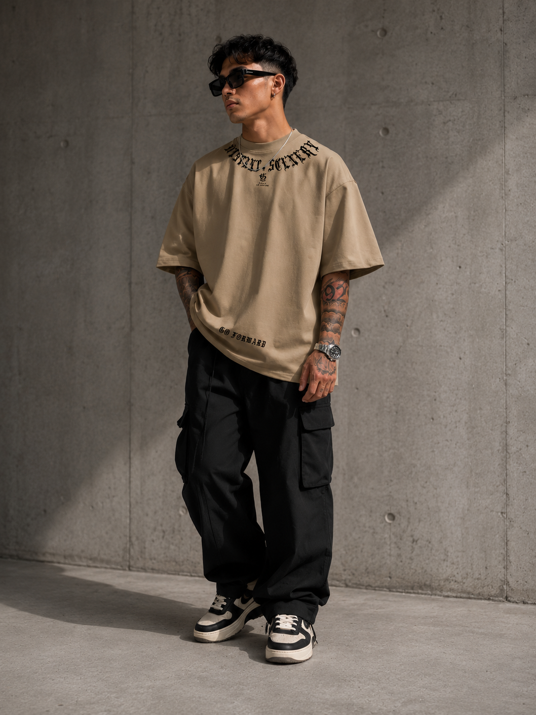 Oversized Letter Print Tee