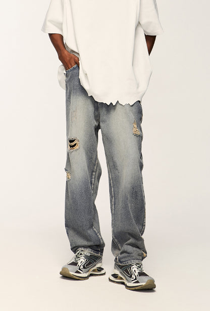 Washed Distressed Jeans