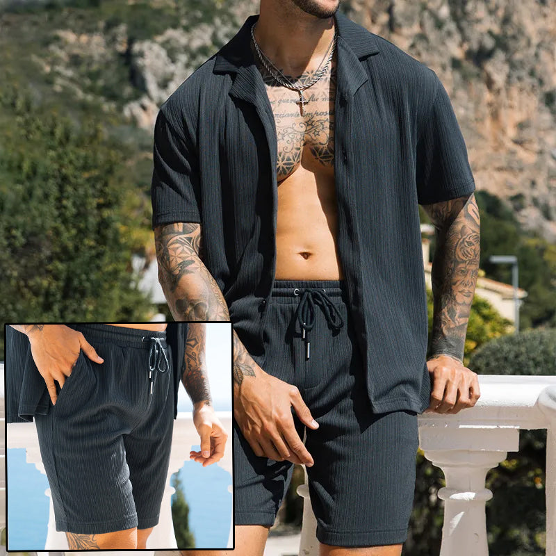 Two Piece Set Short Sleeve Shirt