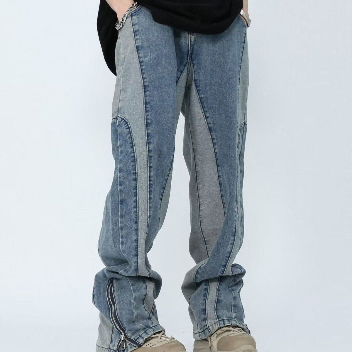 Panel Stitch Denim Jeans