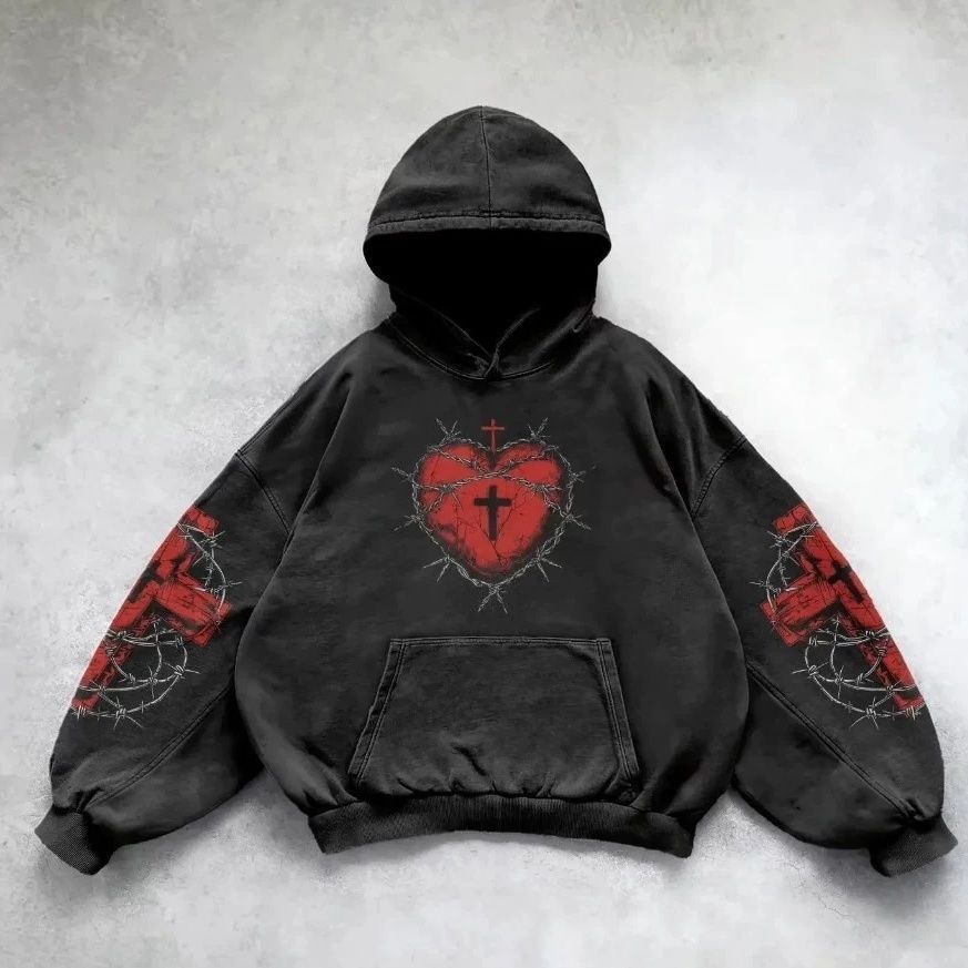 Pattern Printed Hoodie