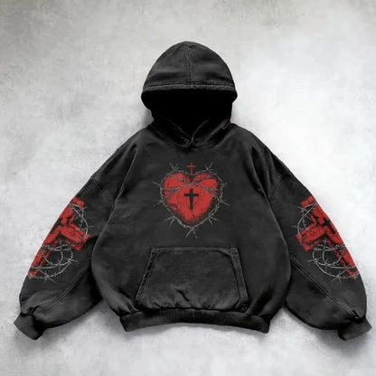 Pattern Printed Hoodie