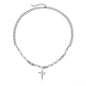 Novien Titanium Steel Pearl Cross Necklace