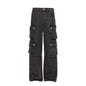 Retro Washed Wide Leg Cargo Jeans