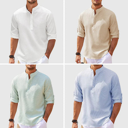 Long Sleeve Casual Stand Collar Shirt