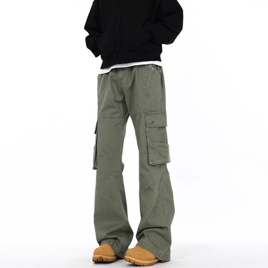 Retro Flared Cargo Workwear Pants