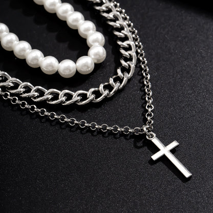 Pearl Cross Necklace