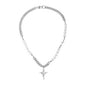 Novien Titanium Steel Pearl Cross Necklace
