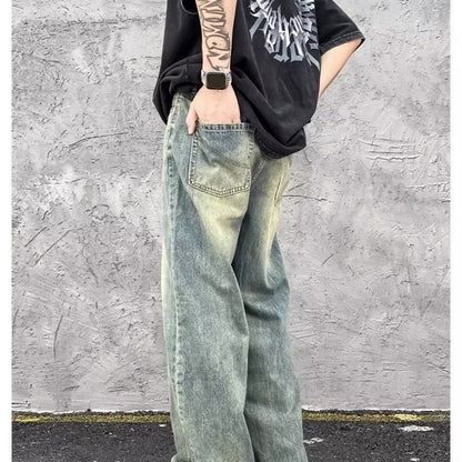 Vintage Wash Straight Jeans