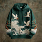 Embroidered Crane Hoodie Novien Apparel