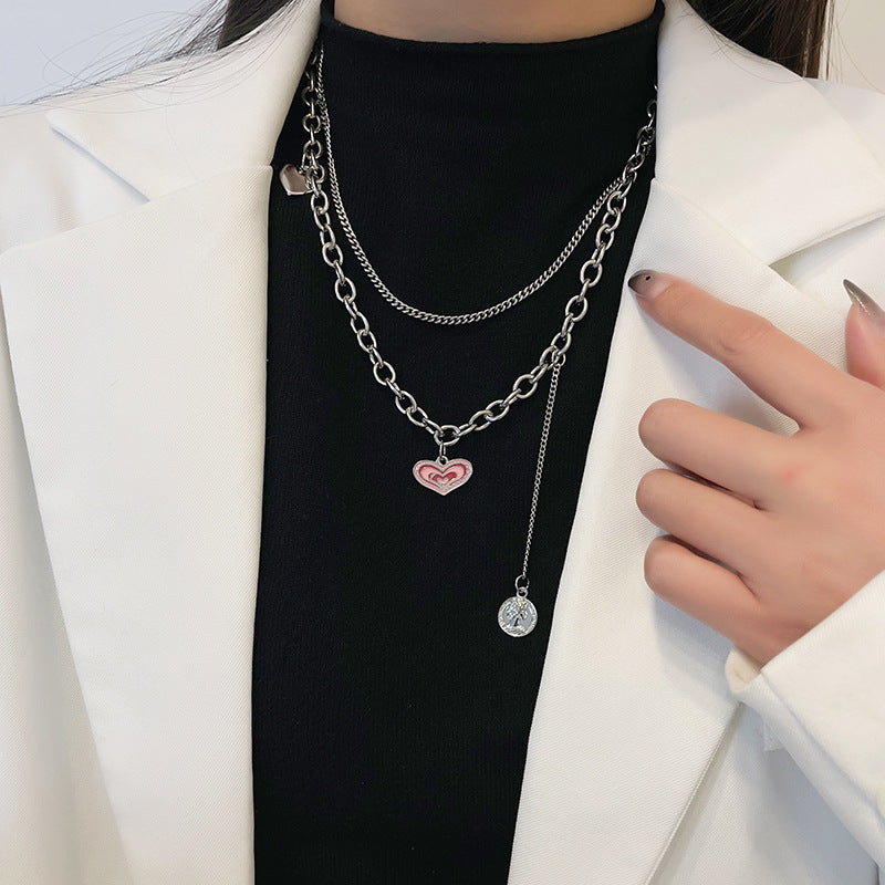 Double Layers Loving Heart Necklace