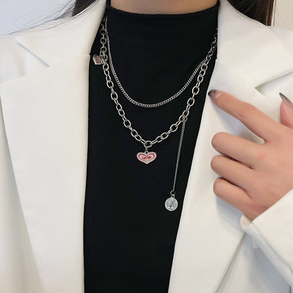 Double Layers Loving Heart Necklace