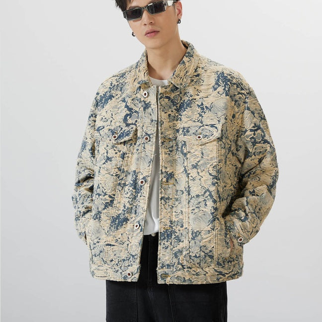 Oversized Denim Floral Jacket