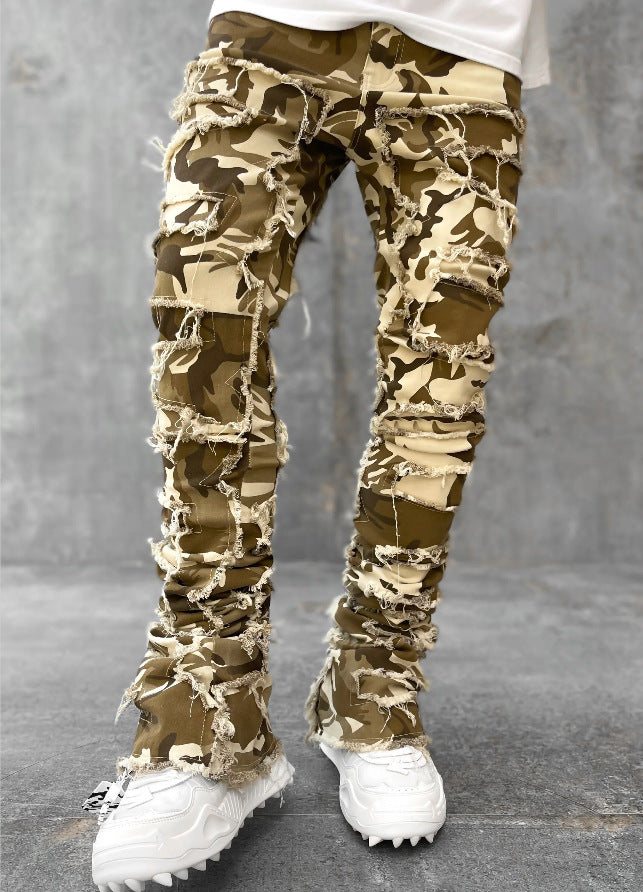 Fringe Patch Stacked Jeans