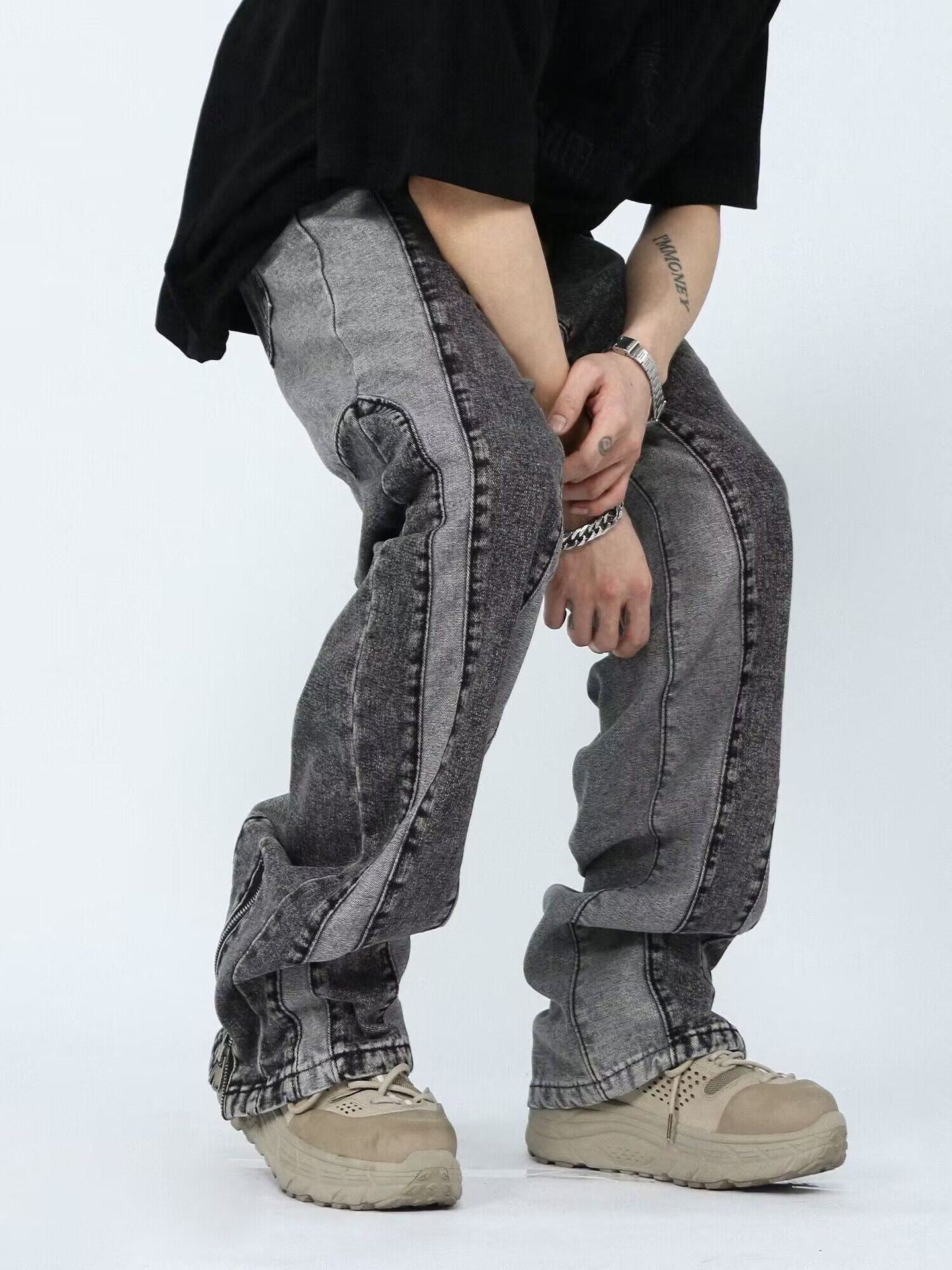 Panel Stitch Denim Jeans