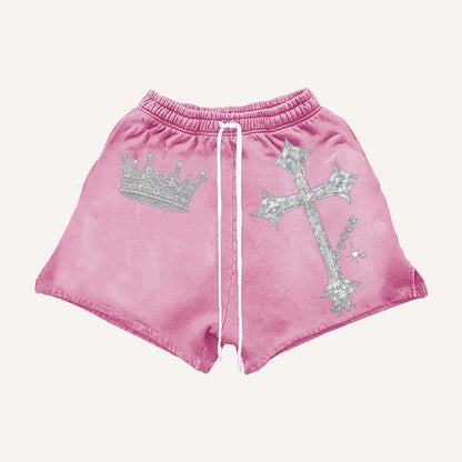 Crown & Cross Graphic Mesh Shorts