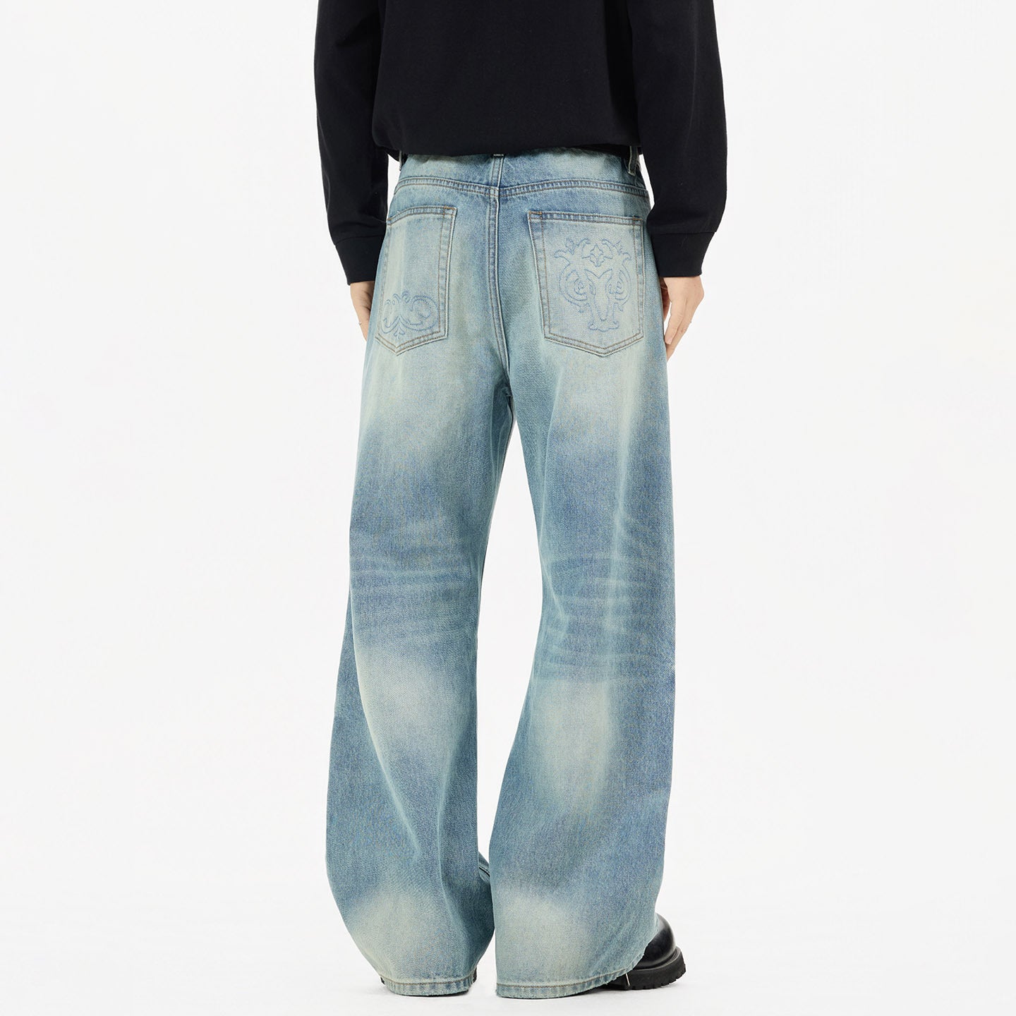 Distressed Bootcut Jeans