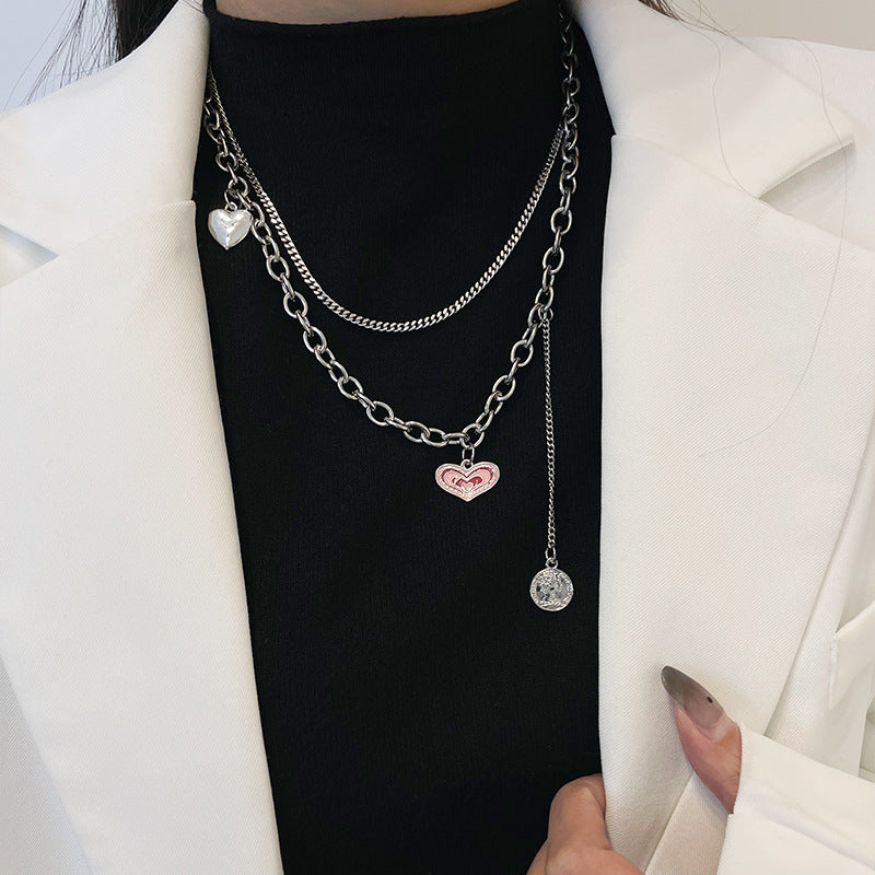 Double Layers Loving Heart Necklace