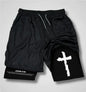 3D Digital Print Double-Layer Shorts