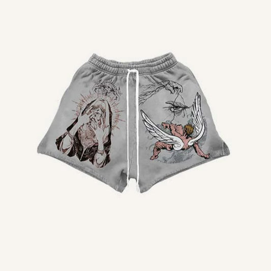 Printed Loose-Fit Drawstring Summer Shorts