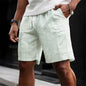 Striped Lace-up Sweatpants Minimalist Cropped Shorts front view
