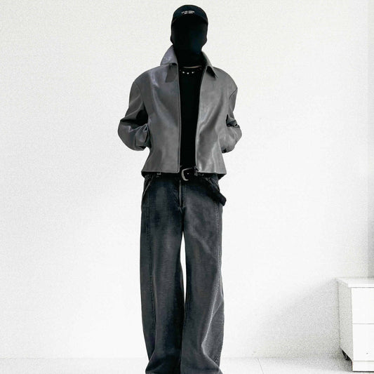 Mid Waist Wide Leg Denim Pants