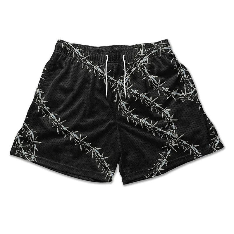 Vintage Graphic Mesh Athletic Shorts