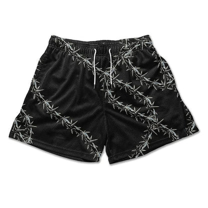 Vintage Graphic Mesh Athletic Shorts