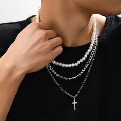 Pearl Cross Necklace
