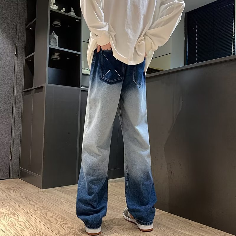 Cross Patch Wide Leg Jeans