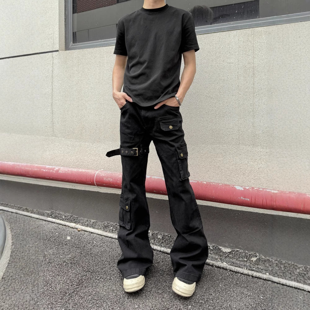 High Street Multi-Pocket Flared Jeans